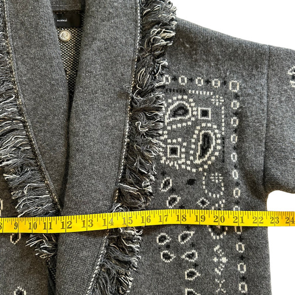 Alanui Bandana Jacquard Icon Cardigan Dark Grey M/L - Picture 9 of 10